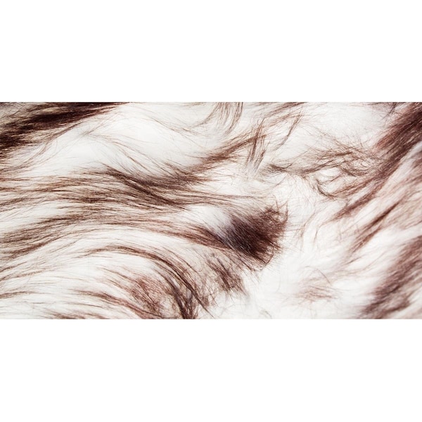 Homeroots 3 x 5 ft. Faux Fur Ombre Non Skid Rectangle Area Rug, Chocolate 476669 - main